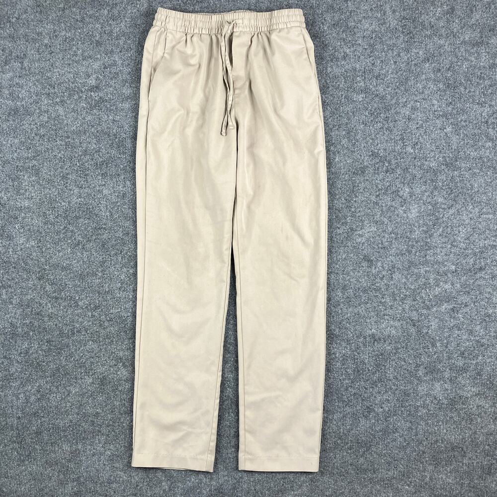 H&M Pants Mens Size S Beige Slim Fit Viscose Blend Elastic Waist Casual Good